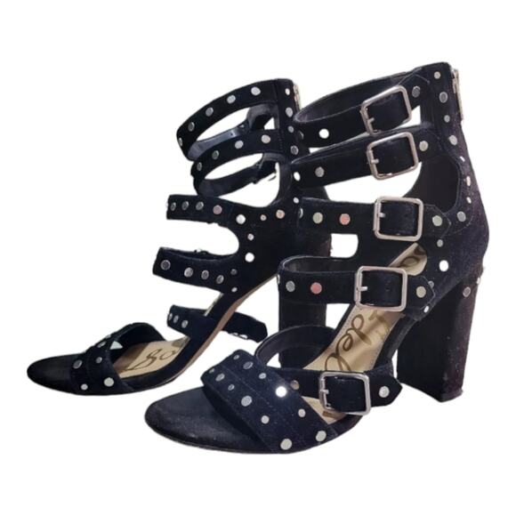 Sam Edelman Womens York Studded Suede Ankle Strap Sandals Heels Shoes Size 9 - Picture 6 of 8